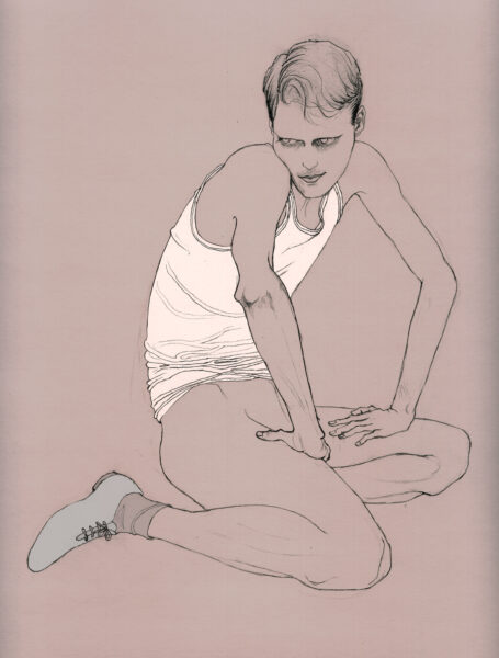 Illustration eines Mannes im Unterhemd